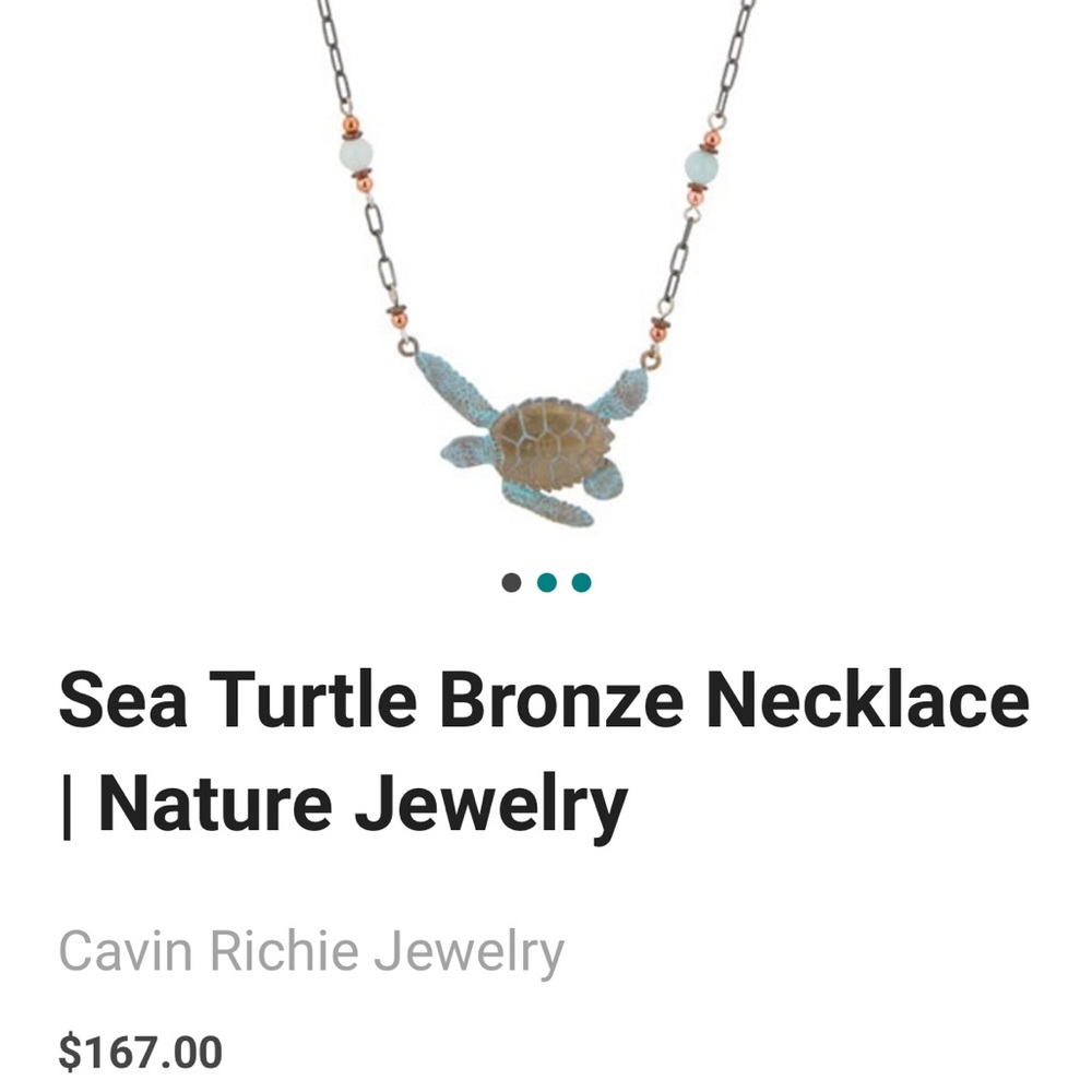 Bronze sea turtle necklace
